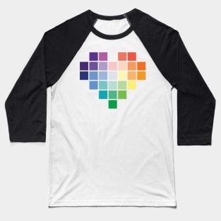 Rainbow Pixel Hearts Baseball T-Shirt